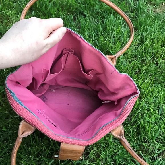 Womens Multicolored Straw Tote - Picture 5 of 7